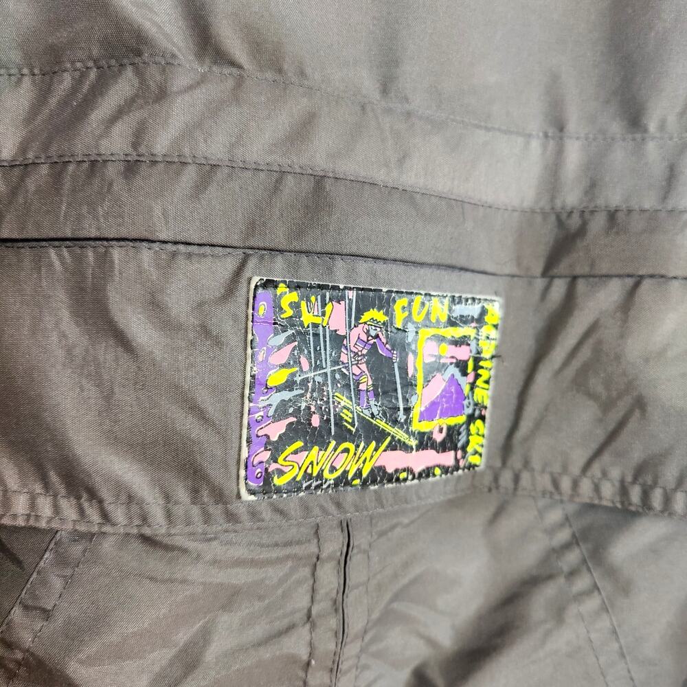 Vintage Alpine Ski Pullover Anorak Ski Jacket Gray Pink Nylon XL 80s 90s - Picture 3 of 8